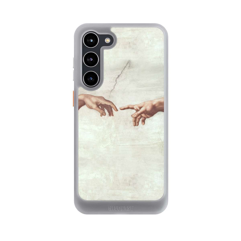 Galaxy S23 + NIVOcore Die Hände von Gott und Adam von Michelangelo Buonarroti