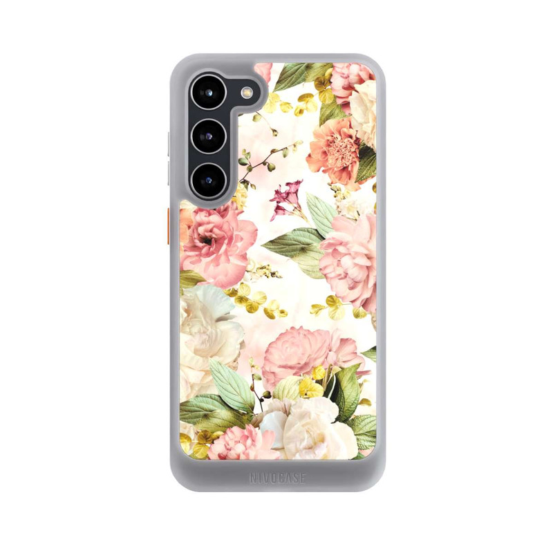 Galaxy S23 + NIVOcore Flower Frame Peonies beige