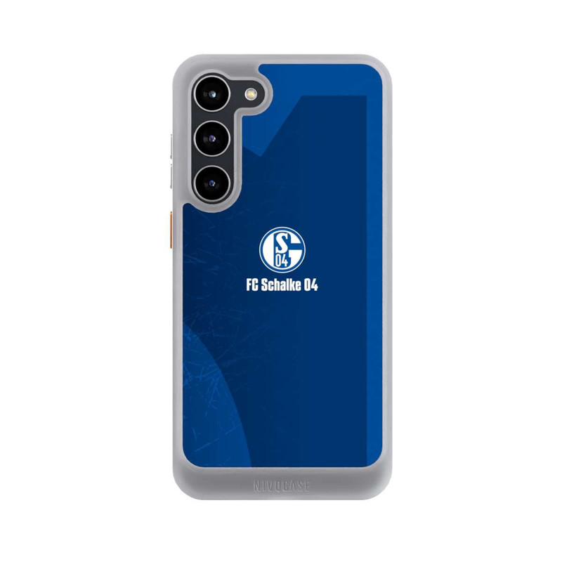 Galaxy S23 + NIVOcore Schalke 04 Blauer Hintergrund Mit Logo
