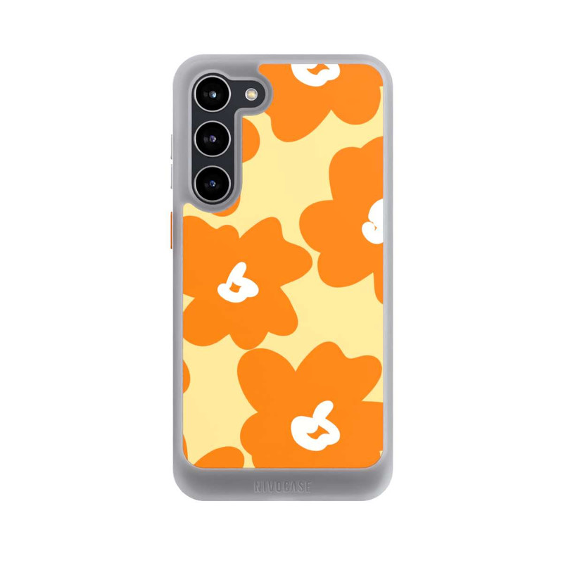 Galaxy S23 + NIVOcore Retro floral pattern Päivi yellow orange