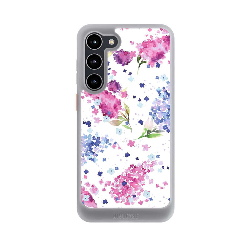 Galaxy S23 + NIVOcore Hortensien Lila und Rosa Blumen