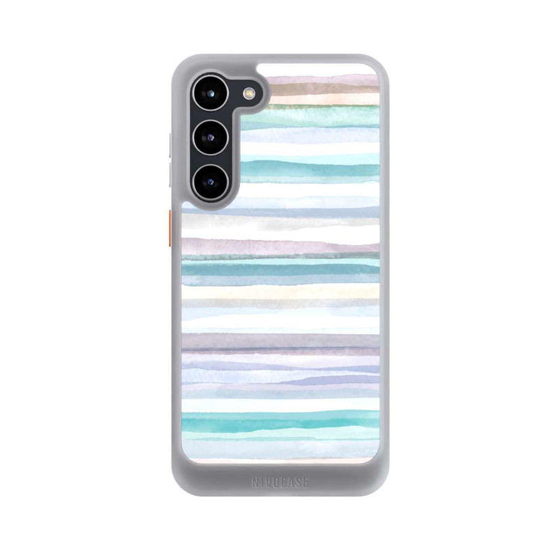 Galaxy S23 + NIVOcore Pastellfarbene Streifen Blau