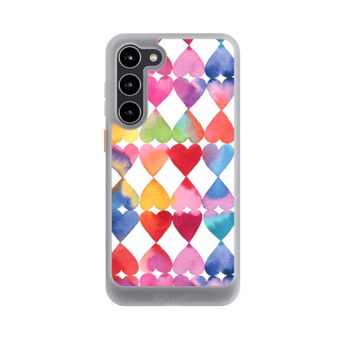 Samsung Galaxy S23+ NIVOcore Colorful Watercolor Hearts Pattern