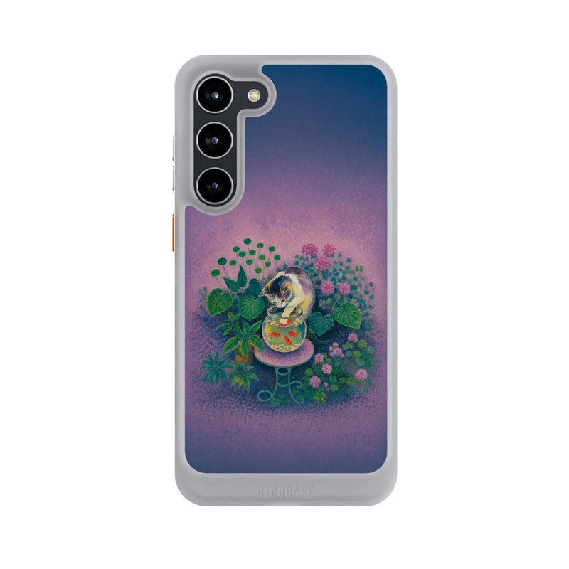 Galaxy S23 + NIVOcore Poisson rouge de Matisse avec chat pêcheur avec l'IA