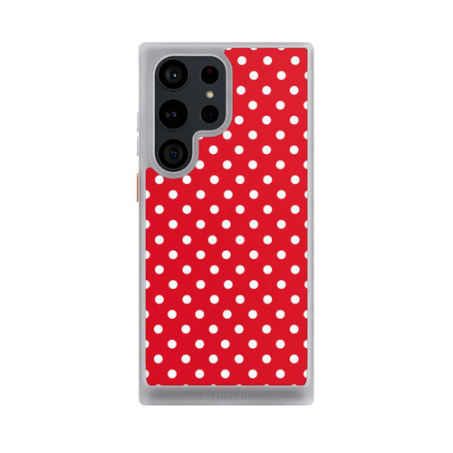 Samsung Galaxy S23 Ultra NIVOcore Polka Dots Dunkelrot und Weiß