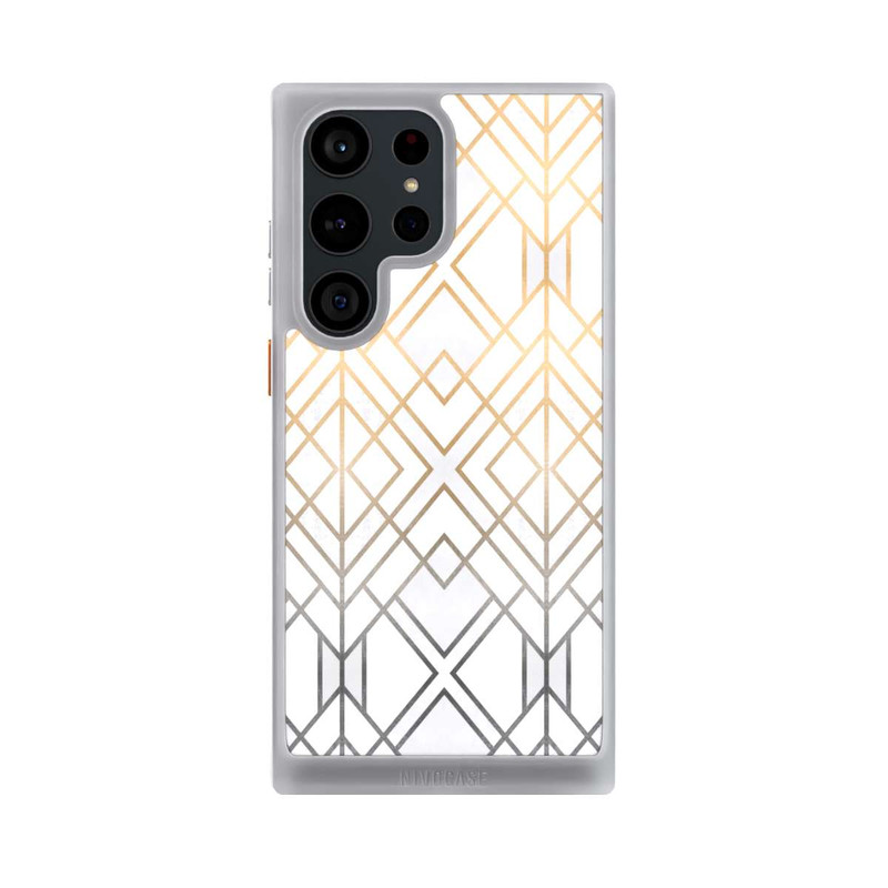 Galaxy S23 Ultra NIVOcore Gold and Grey Geo Print