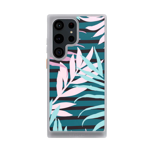 Samsung Galaxy S23 Ultra NIVOcore Pastell-Dschungelblätter rosa blaugrün