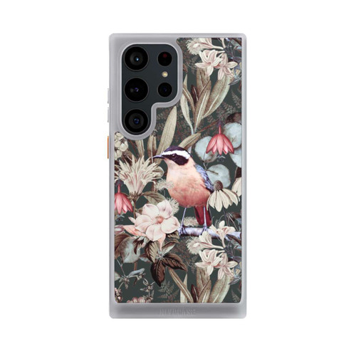Samsung Galaxy S23 Ultra NIVOcore Orangefarbener Vogel im Vintage Blumenmuster
