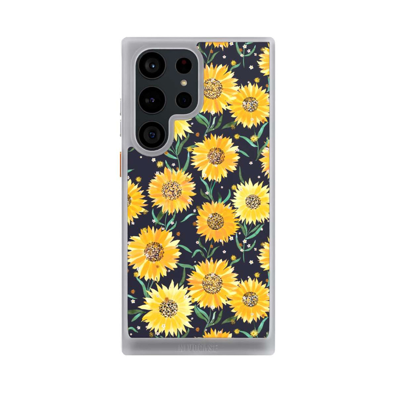 Galaxy S23 Ultra NIVOcore Fleurs de Tournesol sur Fond Noir