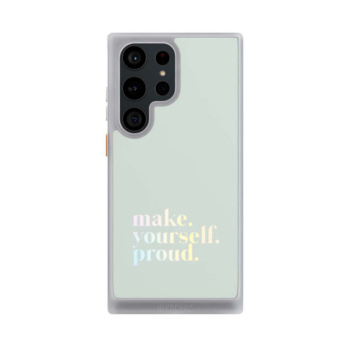 Samsung Galaxy S23 Ultra NIVOcore Make Yourself Proud Zitat-Minze und Farbverlauf