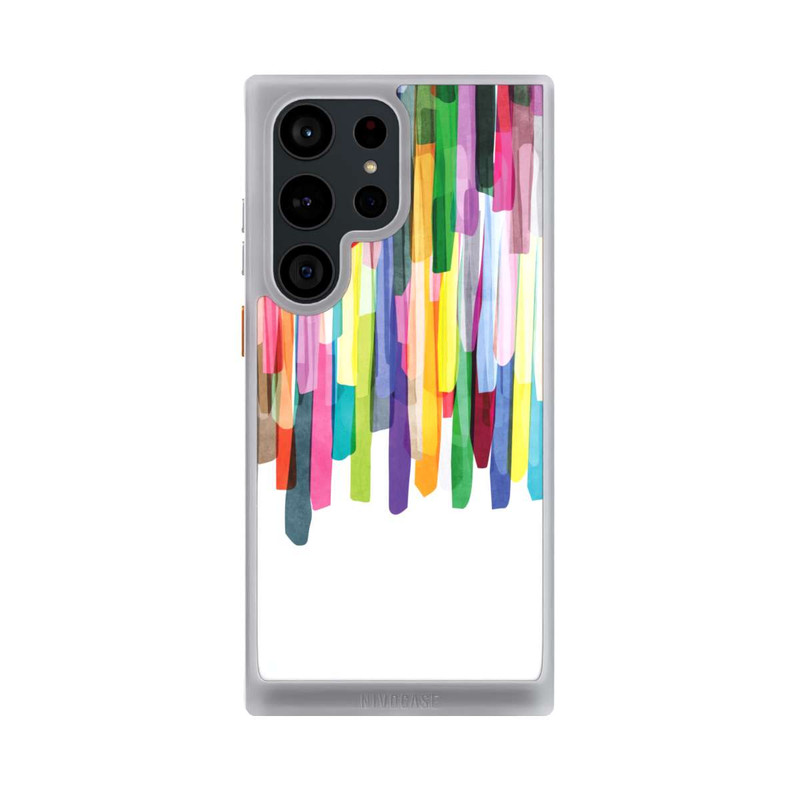 Galaxy S23 Ultra NIVOcore Colorful Stripes White Background
