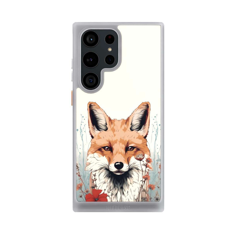 Galaxy S23 Ultra NIVOcore Renard avec des fleurs