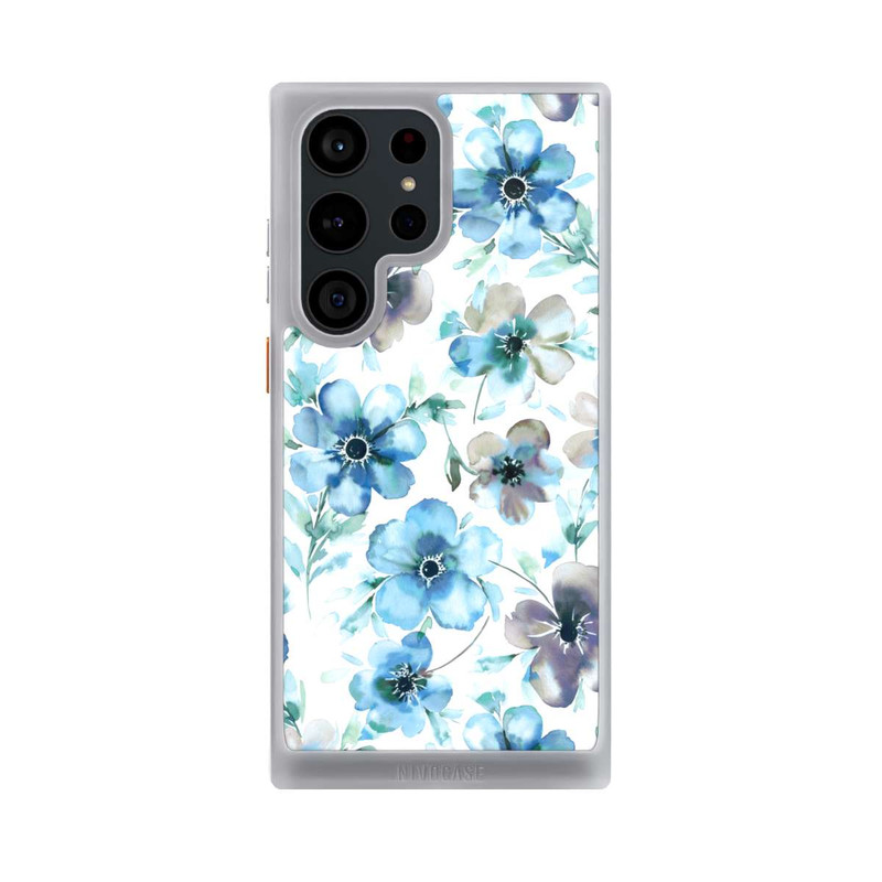 Galaxy S23 Ultra NIVOcore Blue Flower Pattern Trendy