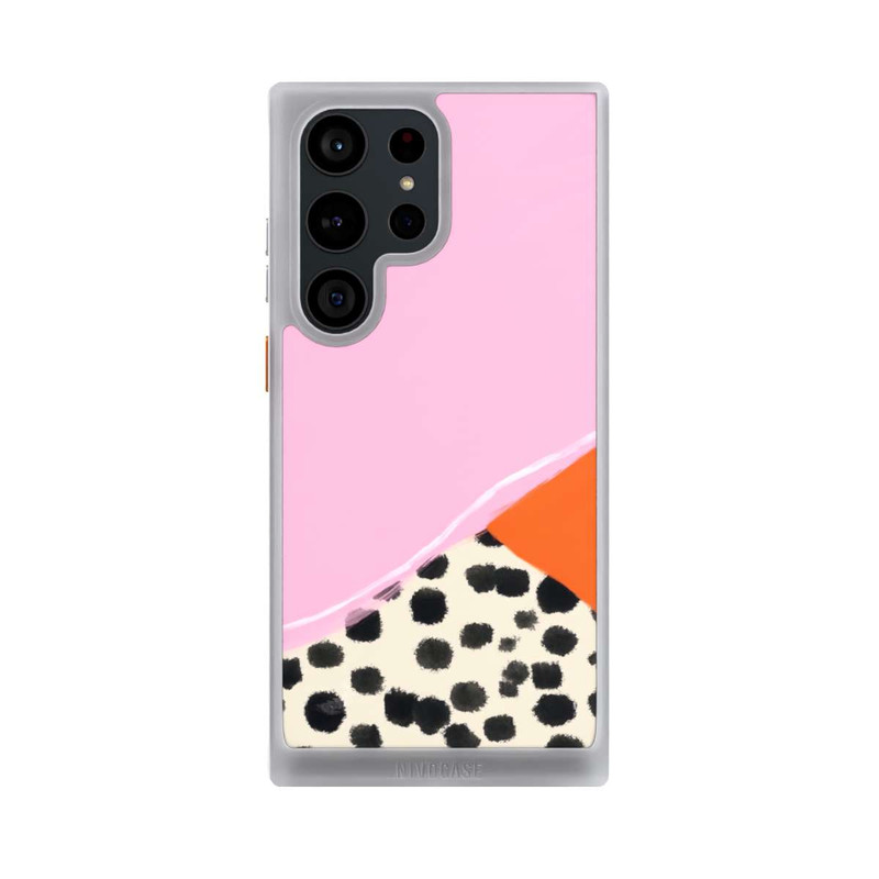 Galaxy S23 Ultra NIVOcore Pink and Orange Modern Art with Dots