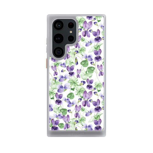 Samsung Galaxy S23 Ultra NIVOcore Purple Wildflowers Pattern Watercolor