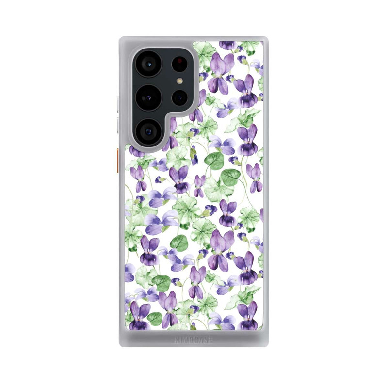 Galaxy S23 Ultra NIVOcore Purple Wildflowers Pattern Watercolor
