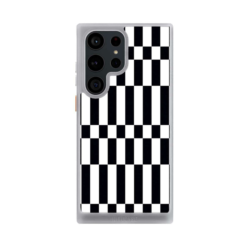 Galaxy S23 Ultra NIVOcore Checked Abstract Bold Black and White Color Block