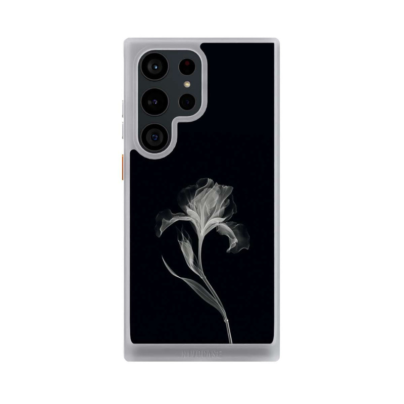 Galaxy S23 Ultra NIVOcore Fleur négative Gris sur noir avec IA