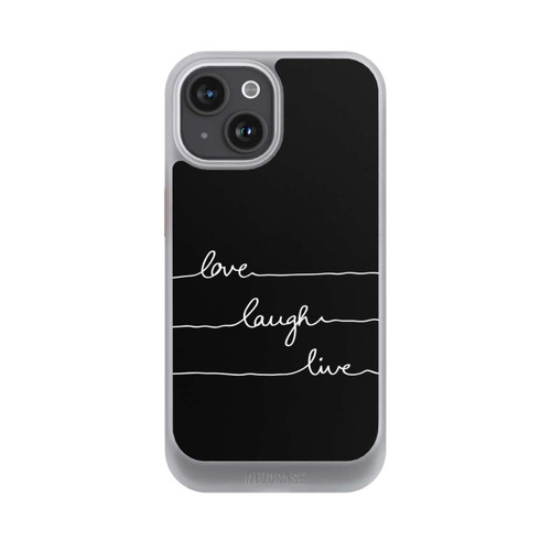 Apple iPhone 15 NIVOcore Love Laugh Live weiß/schwarz