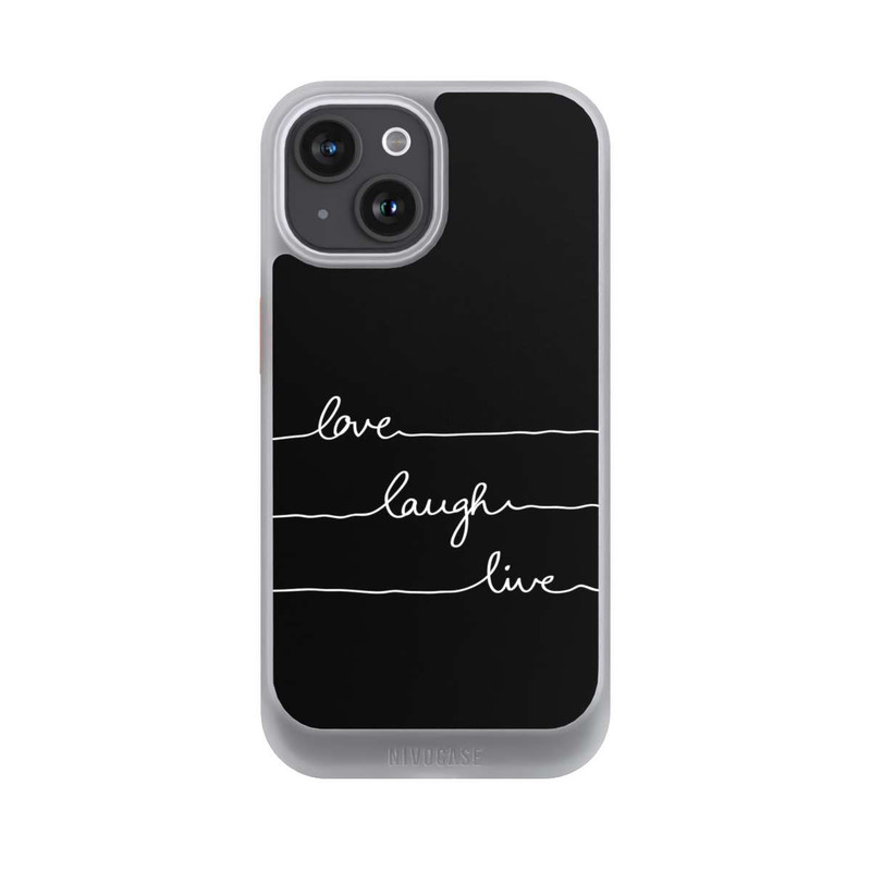 iPhone 15 NIVOcore Love Laugh Live weiß/schwarz