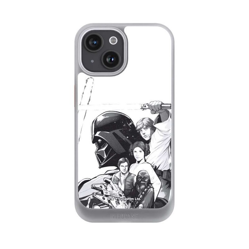 iPhone 15 NIVOcore StarWars Charaktere - Schwarz-Weiß
