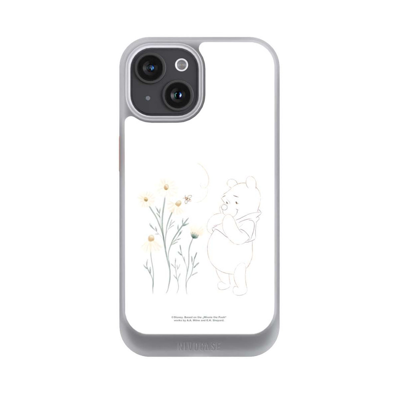 iPhone 15 NIVOcore Winnie Puuh sieht sich Gänseblümchen an