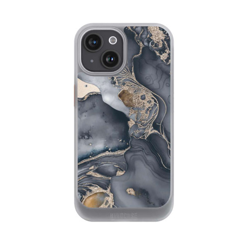 Apple iPhone 15 NIVOcore Alcohol Ink Gold Grey avec IA
