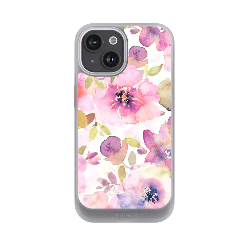 iPhone 15 NIVOcore Tapete mit rosa Blumen