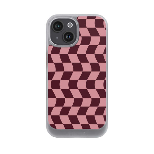 Apple iPhone 15 NIVOcore Schachbrett Rot-Rosa