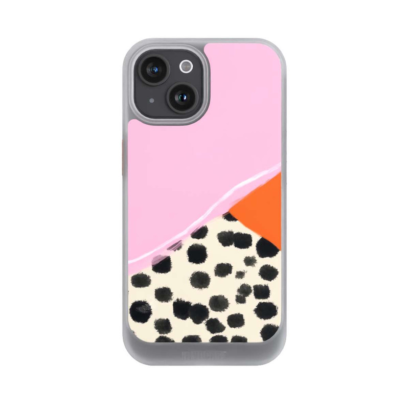 iPhone 15 NIVOcore Rosa und Orange Gepunkteter Hintergrund