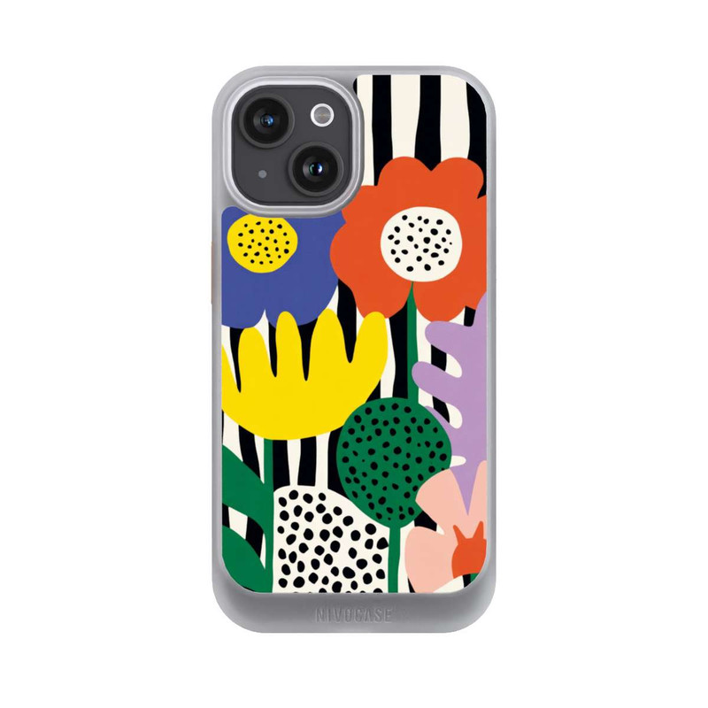 iPhone 15 NIVOcore Flowers Striped Background