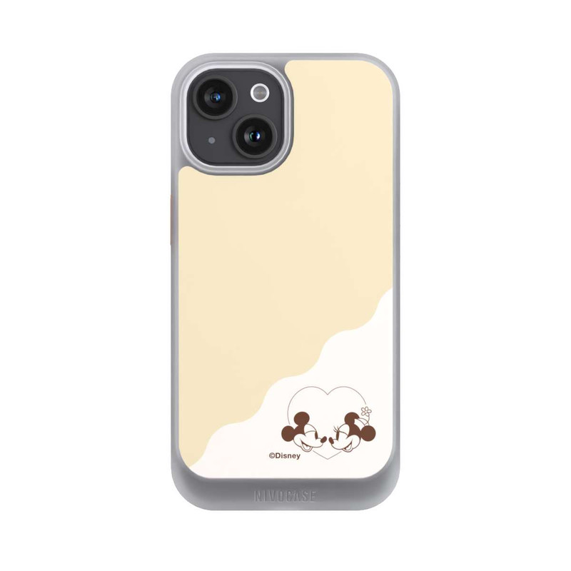 iPhone 15 NIVOcore Mickey and Minnie Love Heart Beige