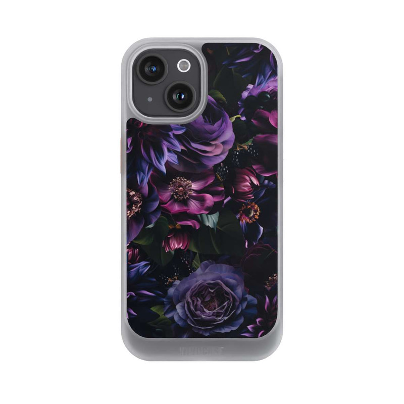iPhone 15 NIVOcore Dark Purple Flowers
