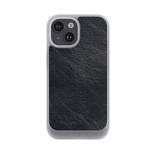 Apple iPhone 15 NIVOcore Schwarzer Lederlook Hintergrund
