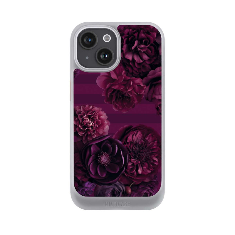 iPhone 15 NIVOcore Majestic Baroque Blossom Dream Burgundy Pink with AI