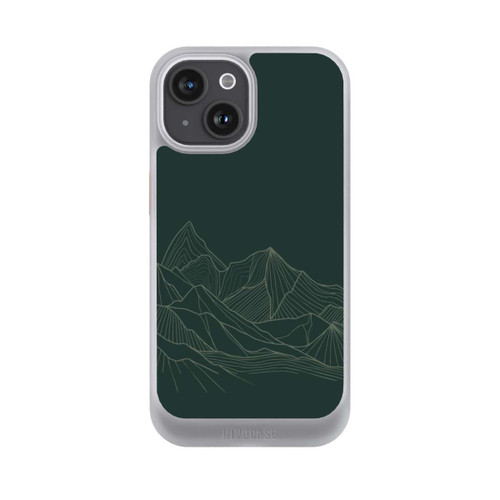 Apple iPhone 15 NIVOcore Berg Line Art Grün