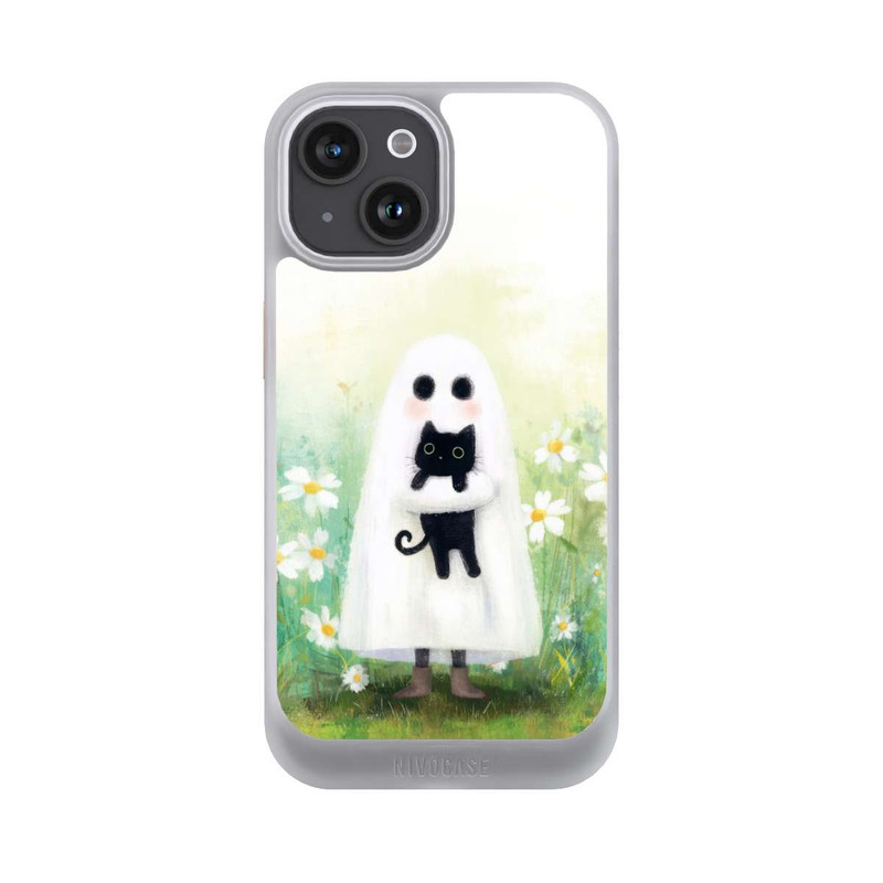 iPhone 15 NIVOcore Geist und Katze Halloween mit KI