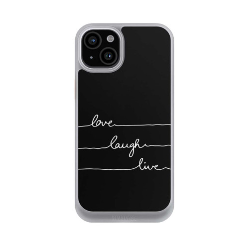 Apple iPhone 15 Plus NIVOcore Love Laugh Live weiß/schwarz
