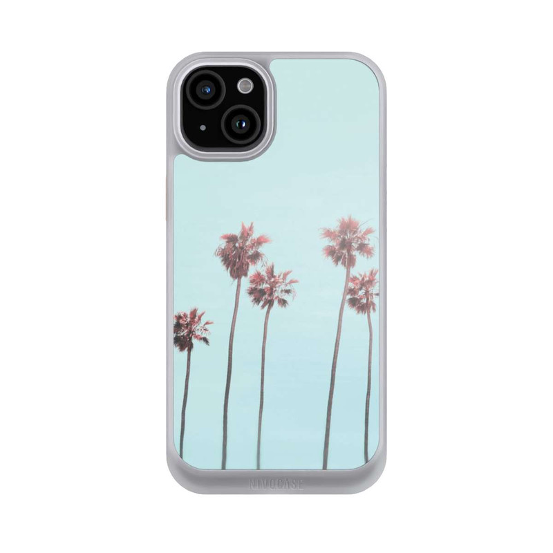 iPhone 15 Plus NIVOcore Hellrosa Strandpalme Paradies