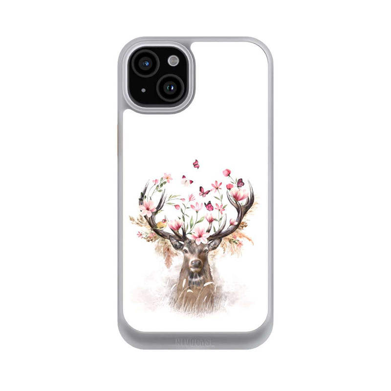iPhone 15 Plus NIVOcore Hirsch Blumen Geweih