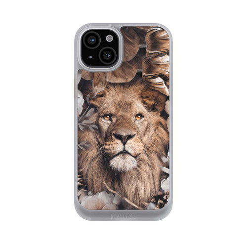 Apple iPhone 15 Plus NIVOcore Löwe Blumenrahmen Beige
