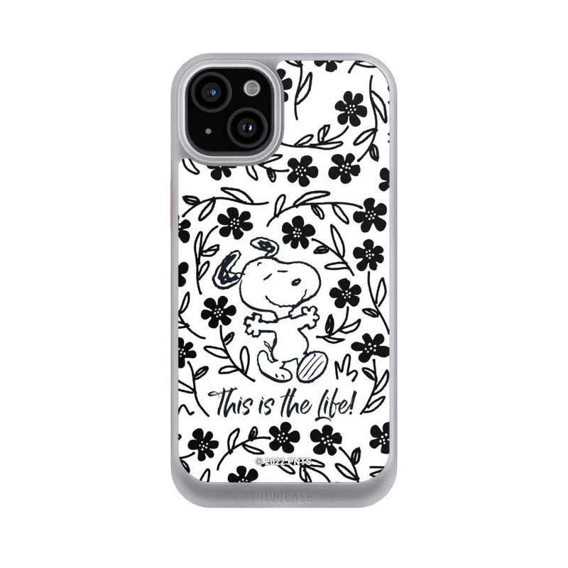 iPhone 15 Plus NIVOcore Snoopy schwarz und weiß This Is The Life