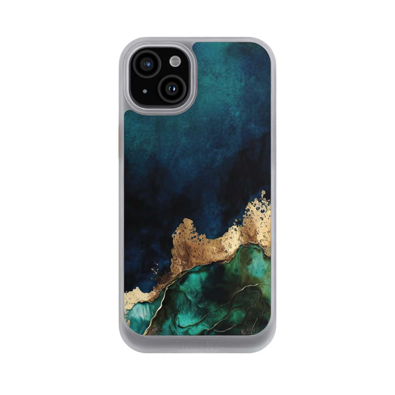 iPhone 15 Plus NIVOcore Petrolblau mit Gold