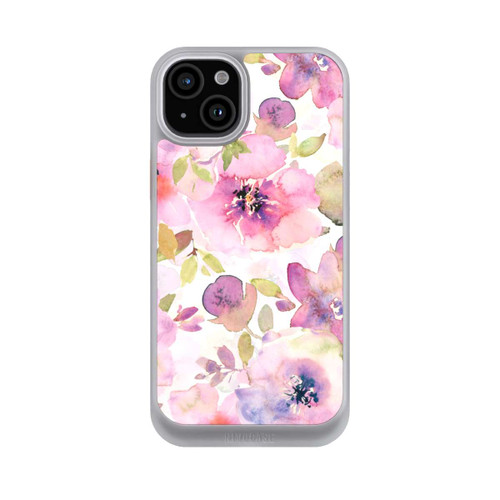 Apple iPhone 15 Plus NIVOcore Tapete mit rosa Blumen