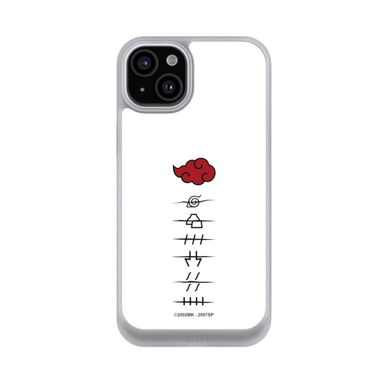 iPhone 15 Plus NIVOcore Akatsuki Mitgliedersymbole Weiß