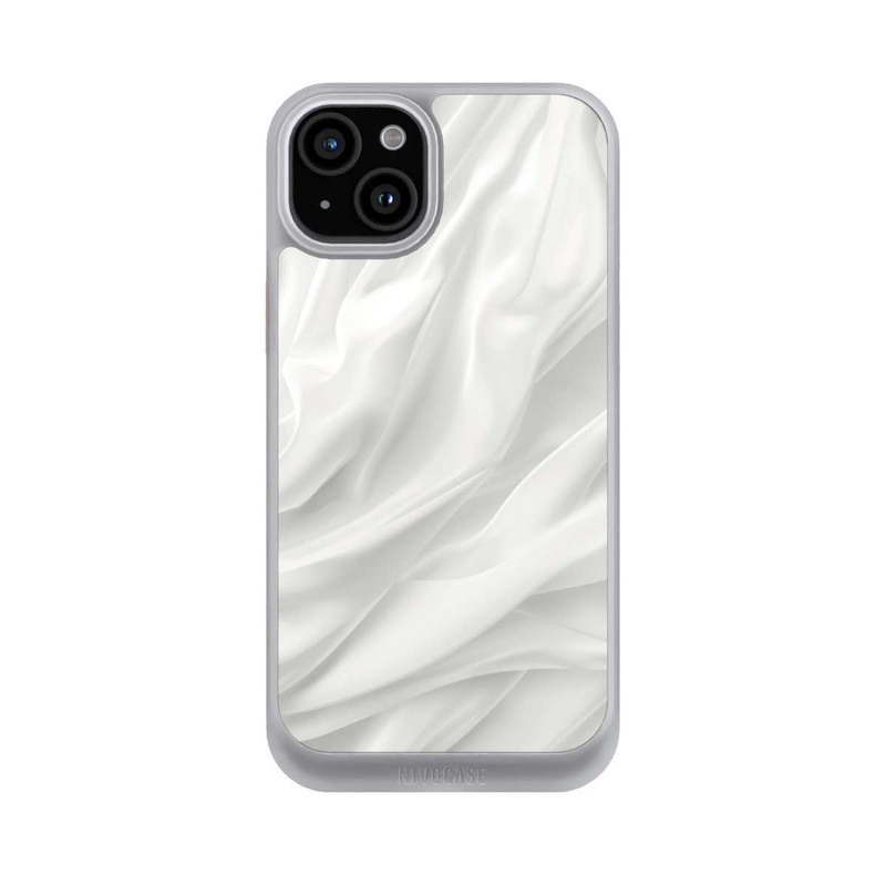 iPhone 15 Plus NIVOcore Weiße Seidenmatte Textur mit KI