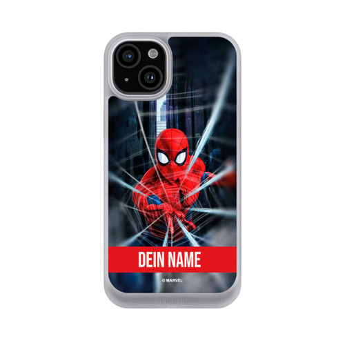 Apple iPhone 15 Plus NIVOcore Spiderman Webs in Action Personalisierbar