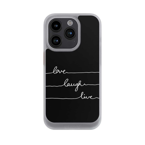 Apple iPhone 15 Pro NIVOcore Love Laugh Live weiß/schwarz
