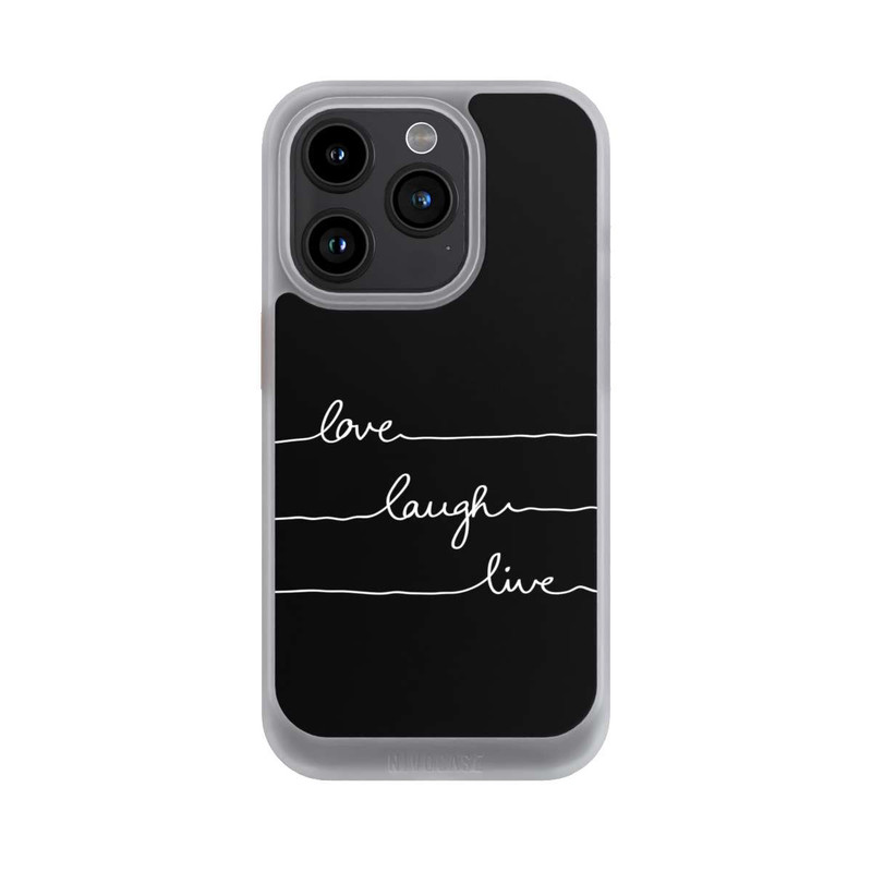 iPhone 15 Pro NIVOcore Love Laugh Live weiß/schwarz