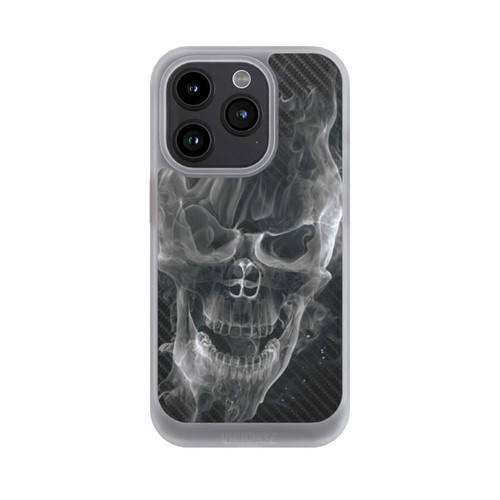 Apple iPhone 15 Pro NIVOcore rauchender Totenkopf Carbon